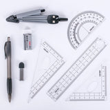 Deli 9591 Student Drawing Set 8 Piece Set Compass Ruler Set Student Stationery