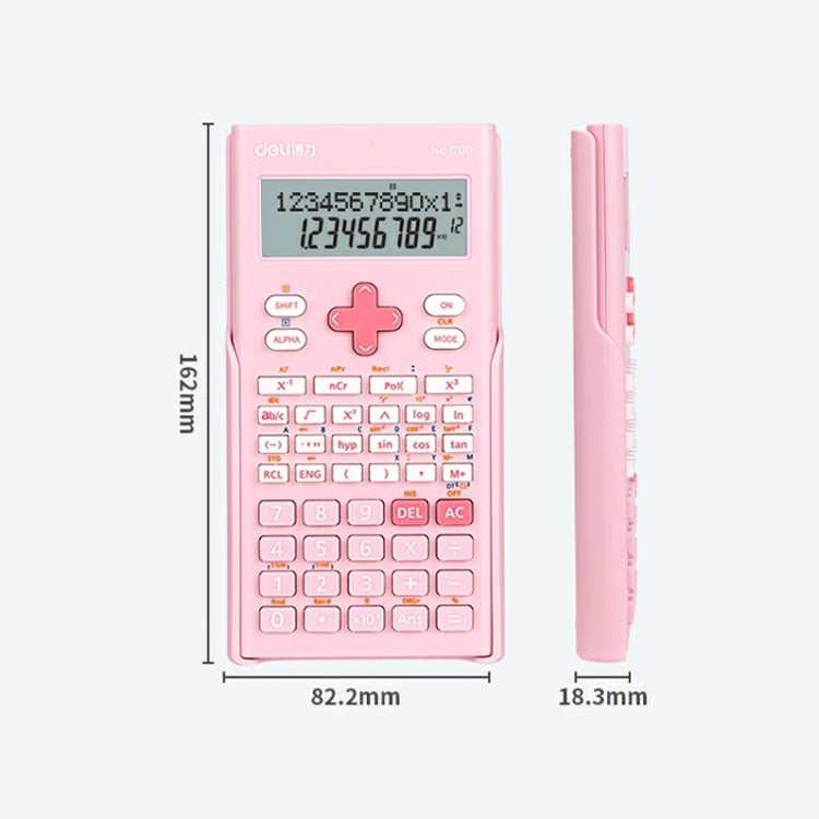 Deli 1700 Scientific Calculator Portable And Cute Student Calculator, White, Pink, Blue