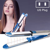 2 in 1 Titanium Hair Straighter Curler Iron, EU, US, UK US