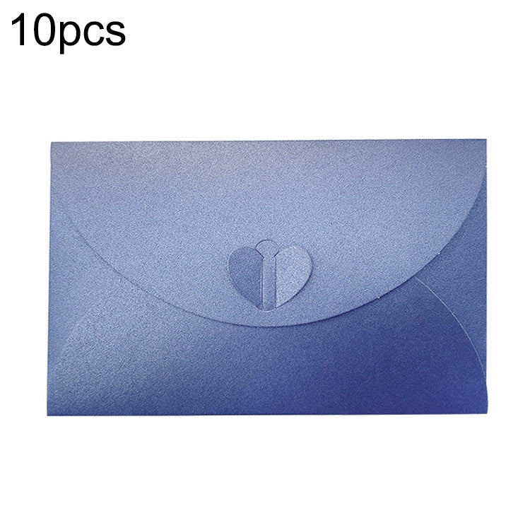 10pcs Love Buckle Pearl Paper Hot Stamping Envelope Invitation Letter Lake Blue