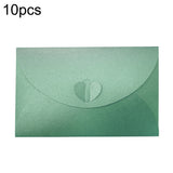10pcs Love Buckle Pearl Paper Hot Stamping Envelope Invitation Letter Dark Green
