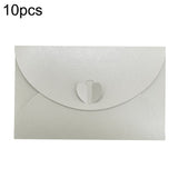 10pcs Love Buckle Pearl Paper Hot Stamping Envelope Invitation Letter Silver