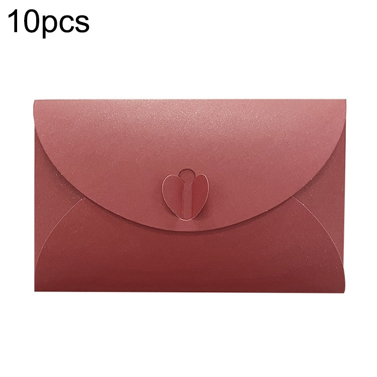 10pcs Love Buckle Pearl Paper Hot Stamping Envelope Invitation Letter Purple