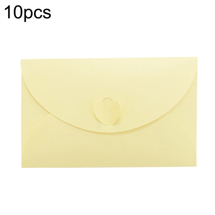 10pcs Love Buckle Pearl Paper Hot Stamping Envelope Invitation Letter Platinum