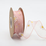 Small Daisy Mermaid Ribbon Flower Bouquet Handwriting Snow Yarn Ribbon, Beige, Black, White, Mint Green, Smoky Gray, Taro Purple, Pink