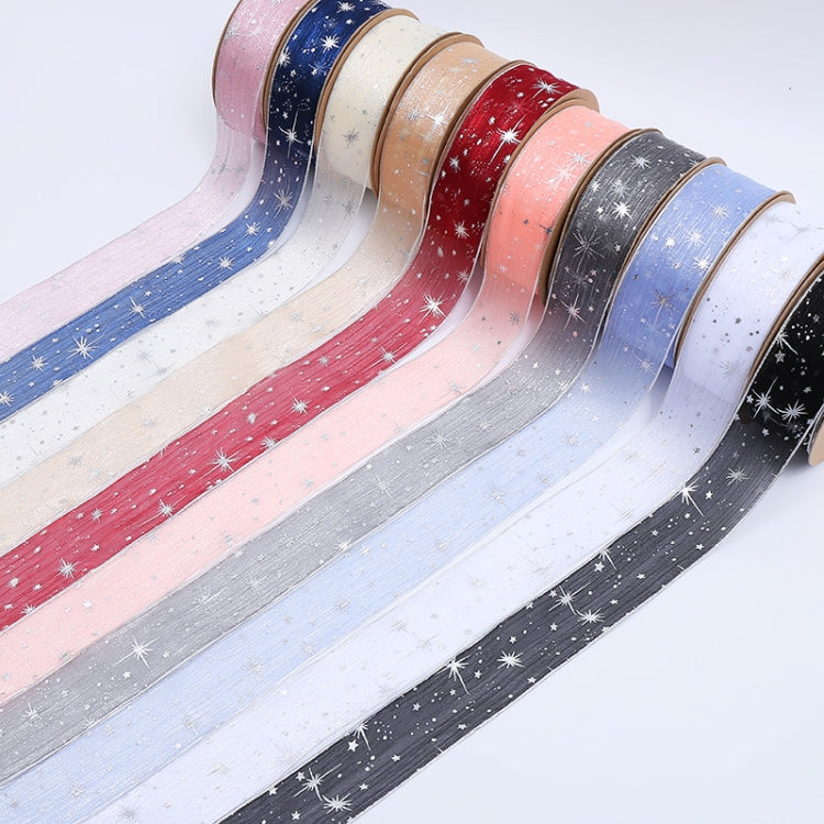 Starry Sky Yarn Ribbon Gift Box Packaging Bow Tie Ribbon, 2.5CM, 4CM