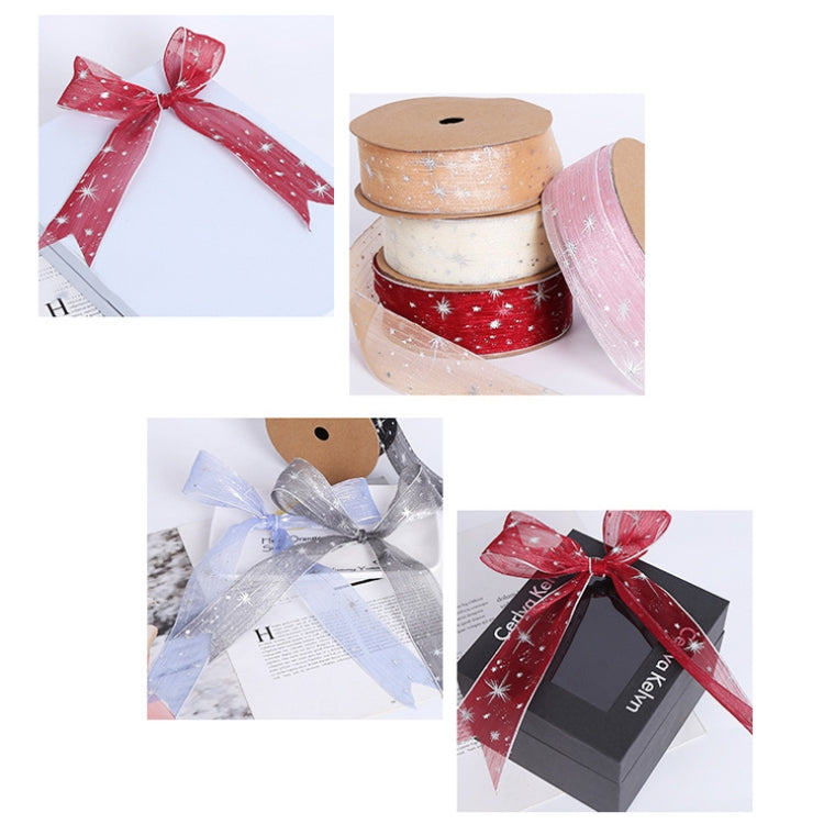 Starry Sky Yarn Ribbon Gift Box Packaging Bow Tie Ribbon, 2.5CM, 4CM
