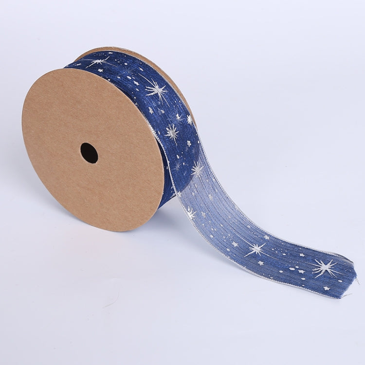 Starry Sky Yarn Ribbon Gift Box Packaging Bow Tie Ribbon, 2.5CM, 4CM