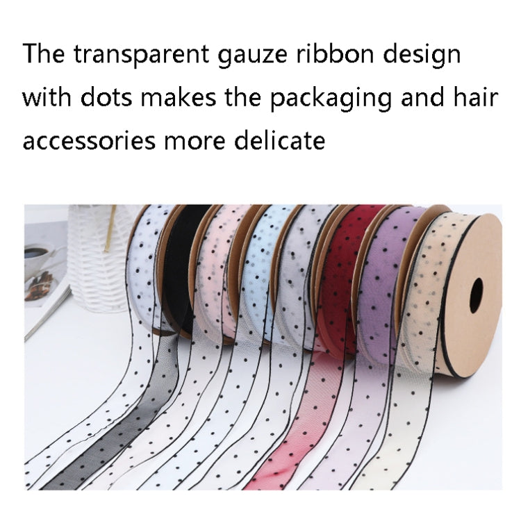 Transparent Snow Dots Yarn Ribbon Gift Box Packaging Material, 2.5cm, 4cm