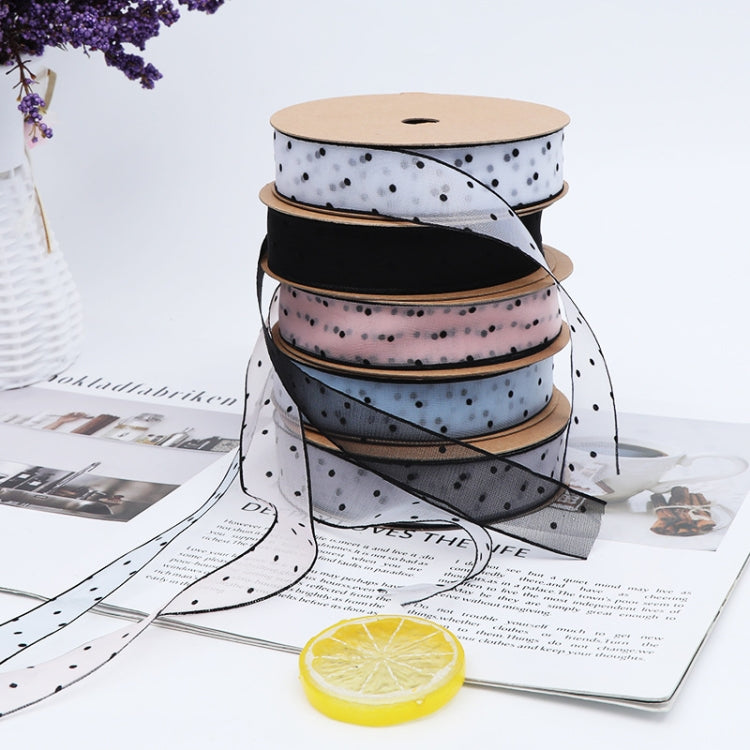 Transparent Snow Dots Yarn Ribbon Gift Box Packaging Material, 2.5cm, 4cm