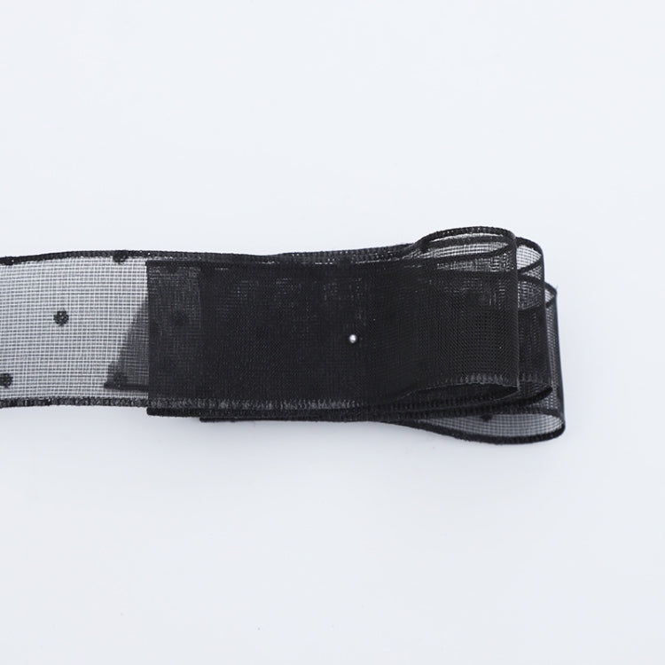 Transparent Snow Dots Yarn Ribbon Gift Box Packaging Material, 2.5cm, 4cm 4cm Starry Black