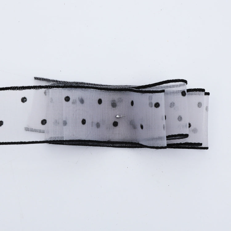 Transparent Snow Dots Yarn Ribbon Gift Box Packaging Material, 2.5cm, 4cm 4cm Starry Gray