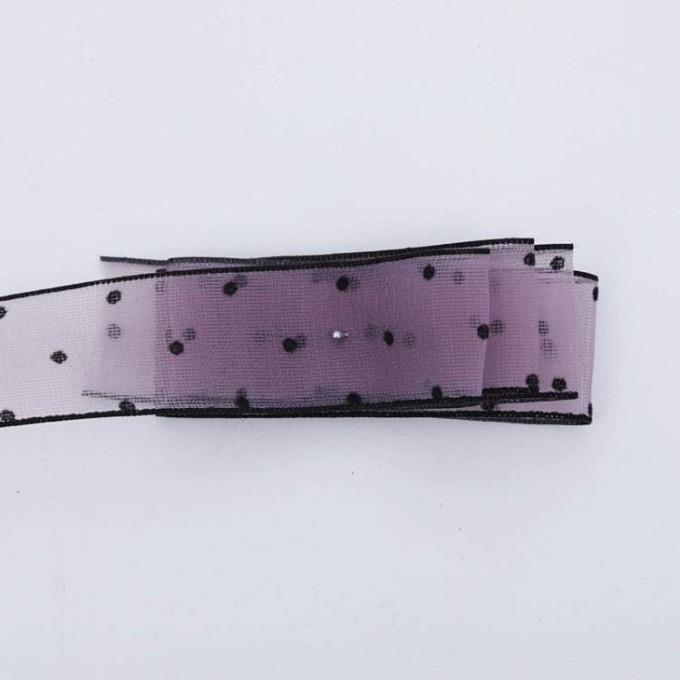 Transparent Snow Dots Yarn Ribbon Gift Box Packaging Material, 2.5cm, 4cm 4cm Starry Purple
