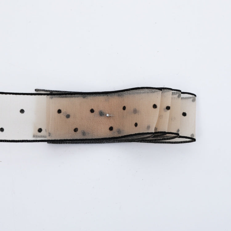 Transparent Snow Dots Yarn Ribbon Gift Box Packaging Material, 2.5cm, 4cm 4cm Starry Gold