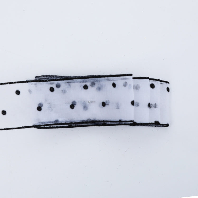 Transparent Snow Dots Yarn Ribbon Gift Box Packaging Material, 2.5cm, 4cm 4cm Starry White