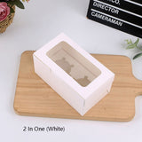 25 PCS Window Cupcake Packaging Box Muffin Cake Box With Inner Support, 2 In One (White), 2 In One (Marble), 2 In One (Kraft Paper), 4 In One (White), 4 In One (Marble), 4 In One (Kraft Paper), 6 In One (White), 6 In One (Marble), 6 In One (Kraft Paper)