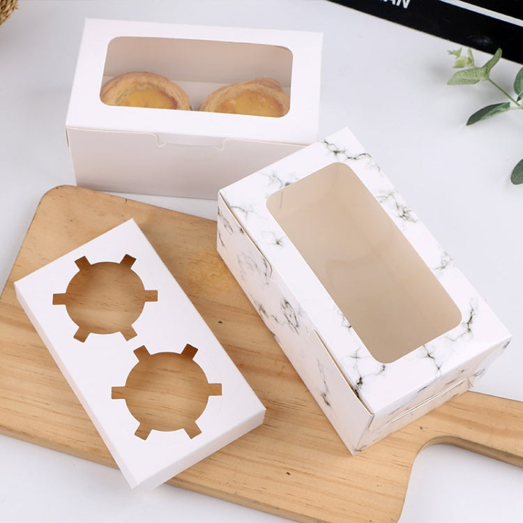 25 PCS Window Cupcake Packaging Box Muffin Cake Box With Inner Support, 2 In One (White), 2 In One (Marble), 2 In One (Kraft Paper), 4 In One (White), 4 In One (Marble), 4 In One (Kraft Paper), 6 In One (White), 6 In One (Marble), 6 In One (Kraft Paper)
