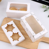 25 PCS Window Cupcake Packaging Box Muffin Cake Box With Inner Support, 2 In One (White), 2 In One (Marble), 2 In One (Kraft Paper), 4 In One (White), 4 In One (Marble), 4 In One (Kraft Paper), 6 In One (White), 6 In One (Marble), 6 In One (Kraft Paper)