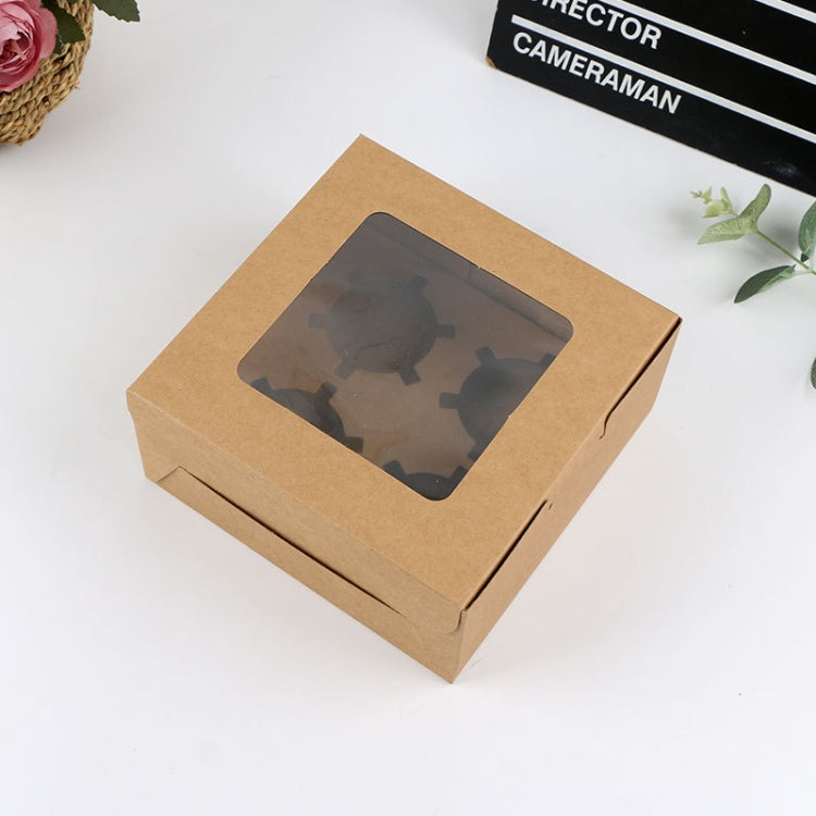 25 PCS Window Cupcake Packaging Box Muffin Cake Box With Inner Support, 2 In One (White), 2 In One (Marble), 2 In One (Kraft Paper), 4 In One (White), 4 In One (Marble), 4 In One (Kraft Paper), 6 In One (White), 6 In One (Marble), 6 In One (Kraft Paper) 4 In One (Kraft Paper)