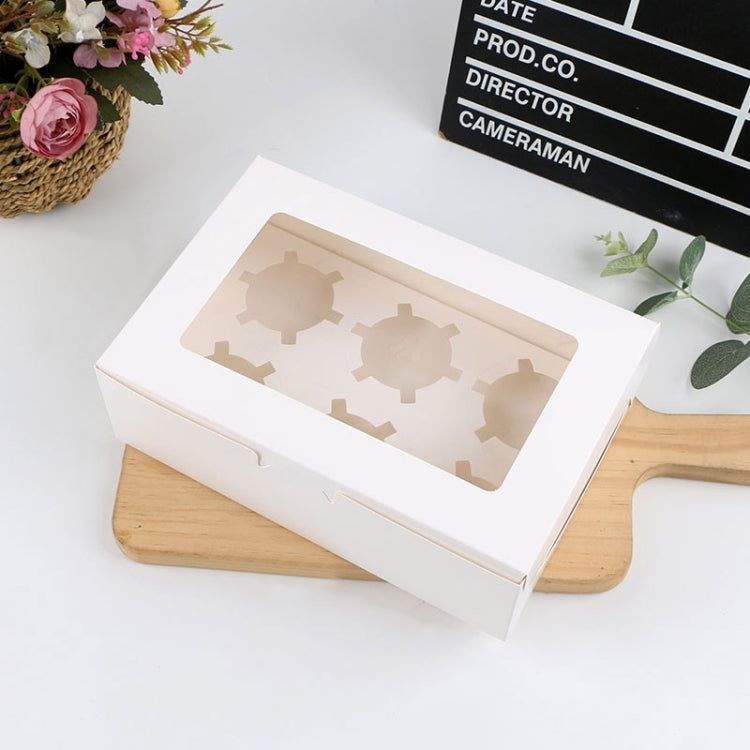 25 PCS Window Cupcake Packaging Box Muffin Cake Box With Inner Support, 2 In One (White), 2 In One (Marble), 2 In One (Kraft Paper), 4 In One (White), 4 In One (Marble), 4 In One (Kraft Paper), 6 In One (White), 6 In One (Marble), 6 In One (Kraft Paper) 6 In One (White)