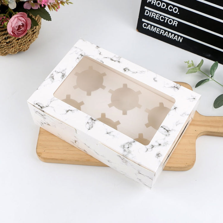 25 PCS Window Cupcake Packaging Box Muffin Cake Box With Inner Support, 2 In One (White), 2 In One (Marble), 2 In One (Kraft Paper), 4 In One (White), 4 In One (Marble), 4 In One (Kraft Paper), 6 In One (White), 6 In One (Marble), 6 In One (Kraft Paper) 6 In One (Marble)
