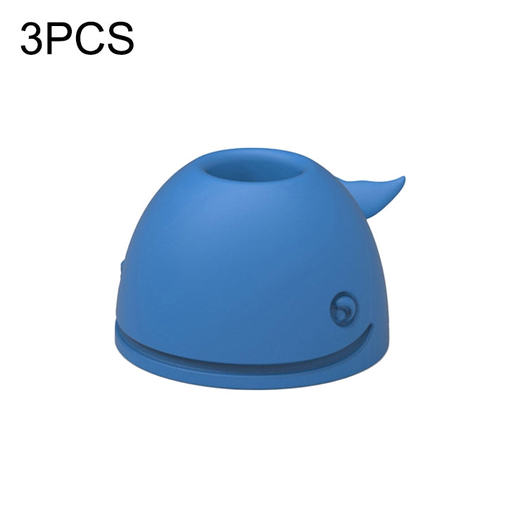 3 PCS Silicone Whale Toothbrush Holder Desktop Office Pen Holder, Pink, Dark Blue, Light Blue Dark Blue