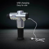 Hishell WK-2020 Electric Massage Gun Muscle Relaxation Charging Massager Portable Fitness Equipment Fascia Gun, Silver, Red, Blue