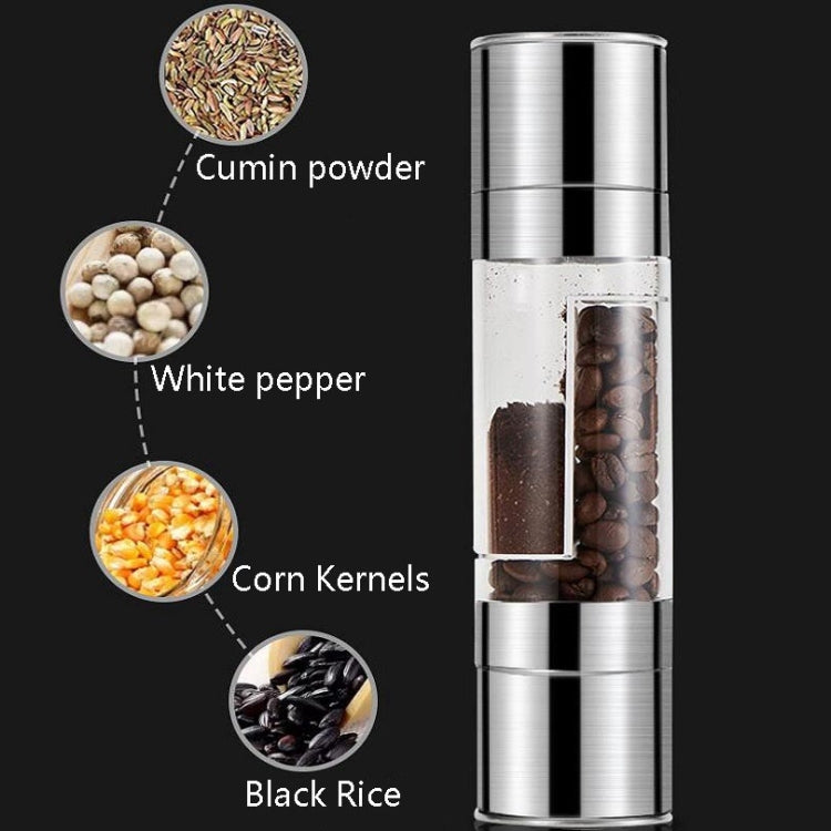 2 in 1 Stainless Steel Manual Pepper Mill Double-Head Pepper Mill, Pepper Mill