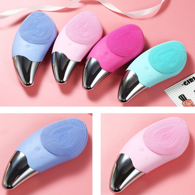 Ultrasonic Vibration Facial Cleansing Apparatus Multifunctional Electric Facial Washing Brush, Green (With Heating Function), Red (With Heating Function), Blue (With Heating Function), Pink (With Heating Function)