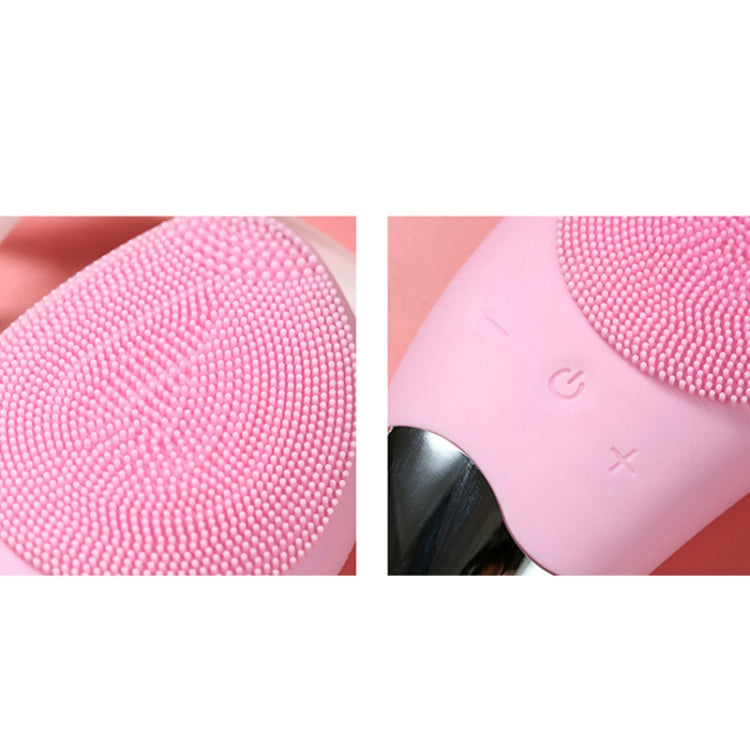 Ultrasonic Vibration Facial Cleansing Apparatus Multifunctional Electric Facial Washing Brush, Green (With Heating Function), Red (With Heating Function), Blue (With Heating Function), Pink (With Heating Function)