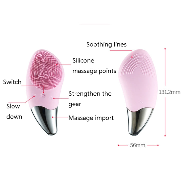 Ultrasonic Vibration Facial Cleansing Apparatus Multifunctional Electric Facial Washing Brush, Green (With Heating Function), Red (With Heating Function), Blue (With Heating Function), Pink (With Heating Function)
