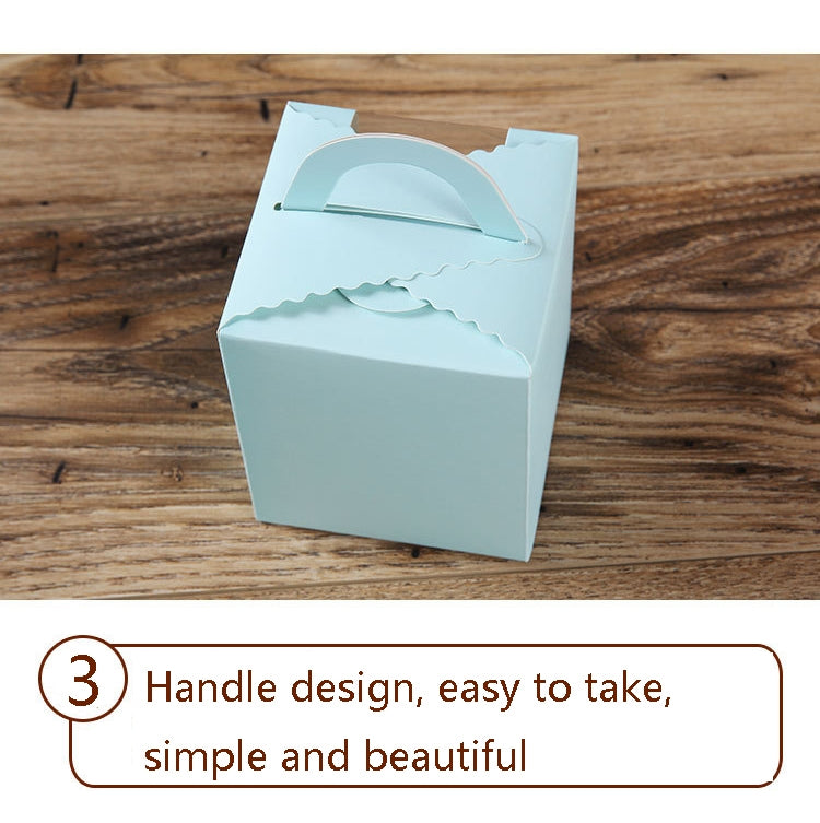 50 Pieces Muffin Cup Cake Box Portable Window Cake Packaging Box, Light Green, Pink, Light Blue, White
