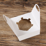50 Pieces Muffin Cup Cake Box Portable Window Cake Packaging Box, Light Green, Pink, Light Blue, White