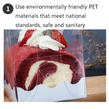 50 Pieces Portable Long Cake Roll Transparent Box Pastry Baking Packaging Box, Small Roll (13x8x10cm), Half Roll (16x9x9cm)
