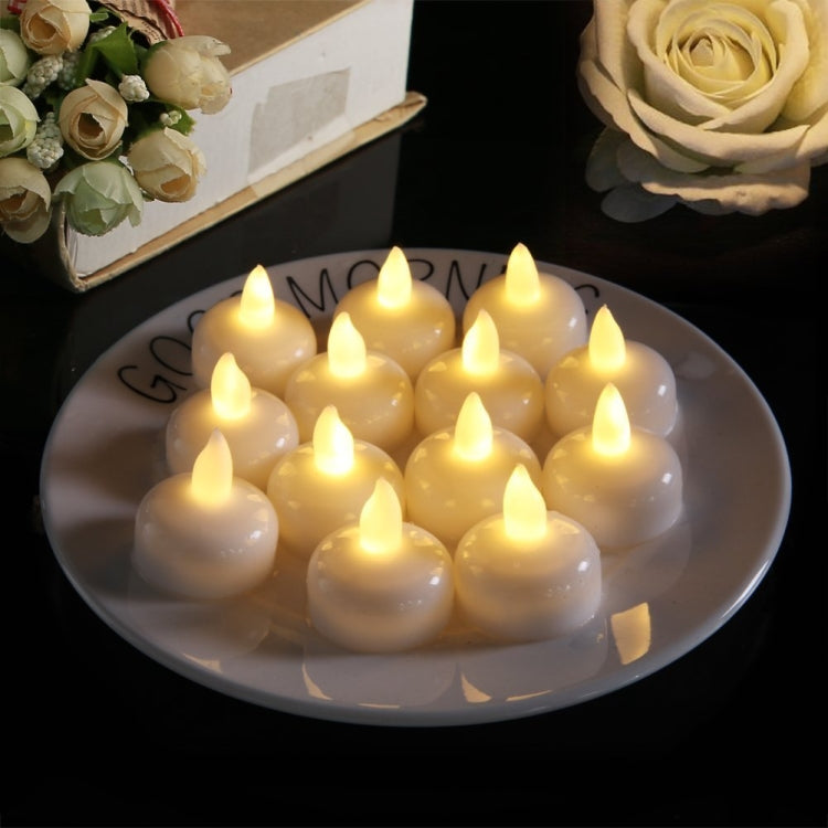 12 PCS Waterproof Candles SPA Shower Water Decorative Candle Lights LED Floating Candles, Warm White Light, Cool White Light, Yellow Light Warm White Light