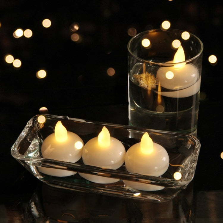 12 PCS Waterproof Candles SPA Shower Water Decorative Candle Lights LED Floating Candles, Warm White Light, Cool White Light, Yellow Light