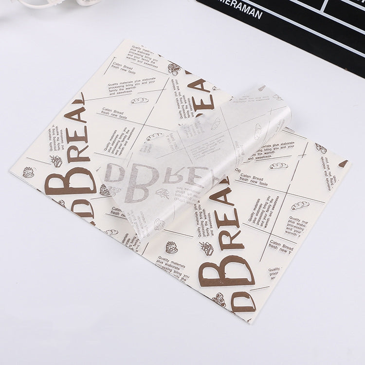 100 Sheets / Pack Cake Greaseproof Paper Baking Packaging Plate Paper Hamburger Paper, Colour: Classical Newspaper, Classical Newspaper, Color Pastry, Orange Tower, White English, Coffee English, Wheat English, Pure White, Thick Kraft Paper, Gray Tower Coffee English