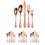 20 in 1 Stainless Steel Cutlery Steak Cutlery Set, True Color, Golden, Rose Gold, Colorful, Black Rose Gold