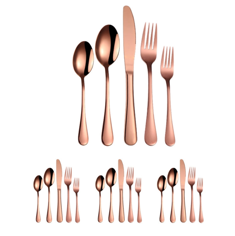 20 in 1 Stainless Steel Cutlery Steak Cutlery Set, True Color, Golden, Rose Gold, Colorful, Black Rose Gold