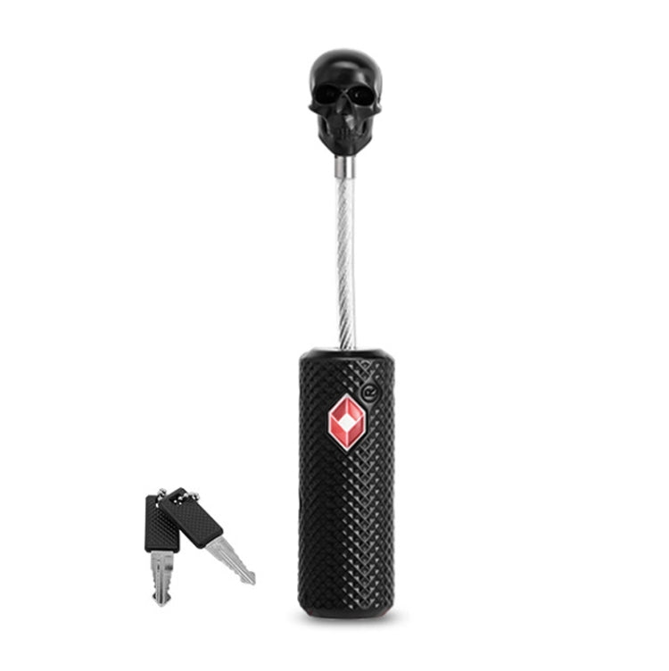 Customs Lock Wire Rope Padlock Skull Customs Code Lock, Black, Silver