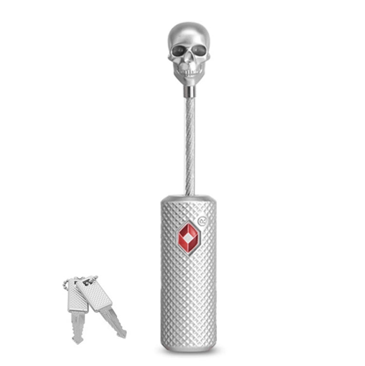 Customs Lock Wire Rope Padlock Skull Customs Code Lock, Black, Silver