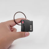 TSA Customs Combination Lock Anti-Theft Wire Padlock, Black, Silver, Red