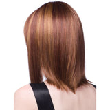 Women Medium Long Style Straight Hair Headgear, Brown, Light Gold
