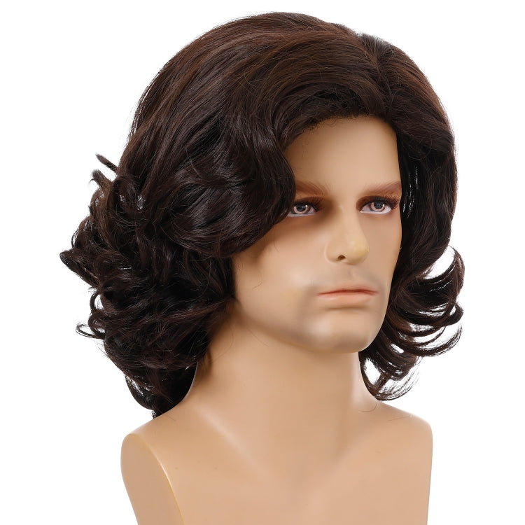 Men Wigs Oblique Bangs Fluffy Short Curly Hair