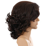 Men Wigs Oblique Bangs Fluffy Short Curly Hair