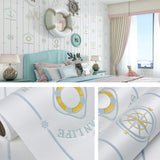 3D Stars Moon Self-Adhesive Wallpaper Mediterranean Children Wall Sticker, 0.53 x 3m