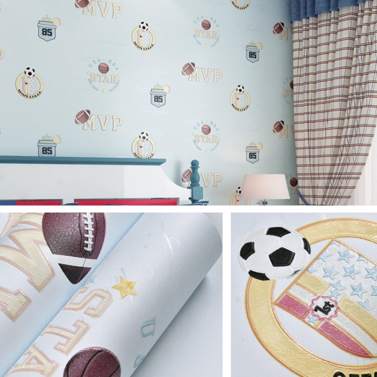 3D Stars Moon Self-Adhesive Wallpaper Mediterranean Children Wall Sticker, 0.53 x 3m