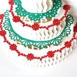 2 PCS 3D Three-Dimensional Cake Birthday Card Children Handmade Gift Small Card, Red Cover, Golden Cover