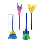 54 In 1 Painting Tool Brush Painting Clothes Sponge Brush Set For Children, Black Brush, Blue Brush, Rose Red Brush