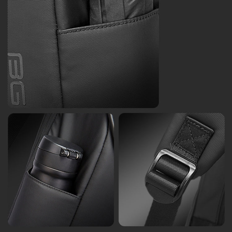 BANGE Men Anti-Theft Backpack Waterproof Large-Capacity Backpack Computer Bag, Black, Gray